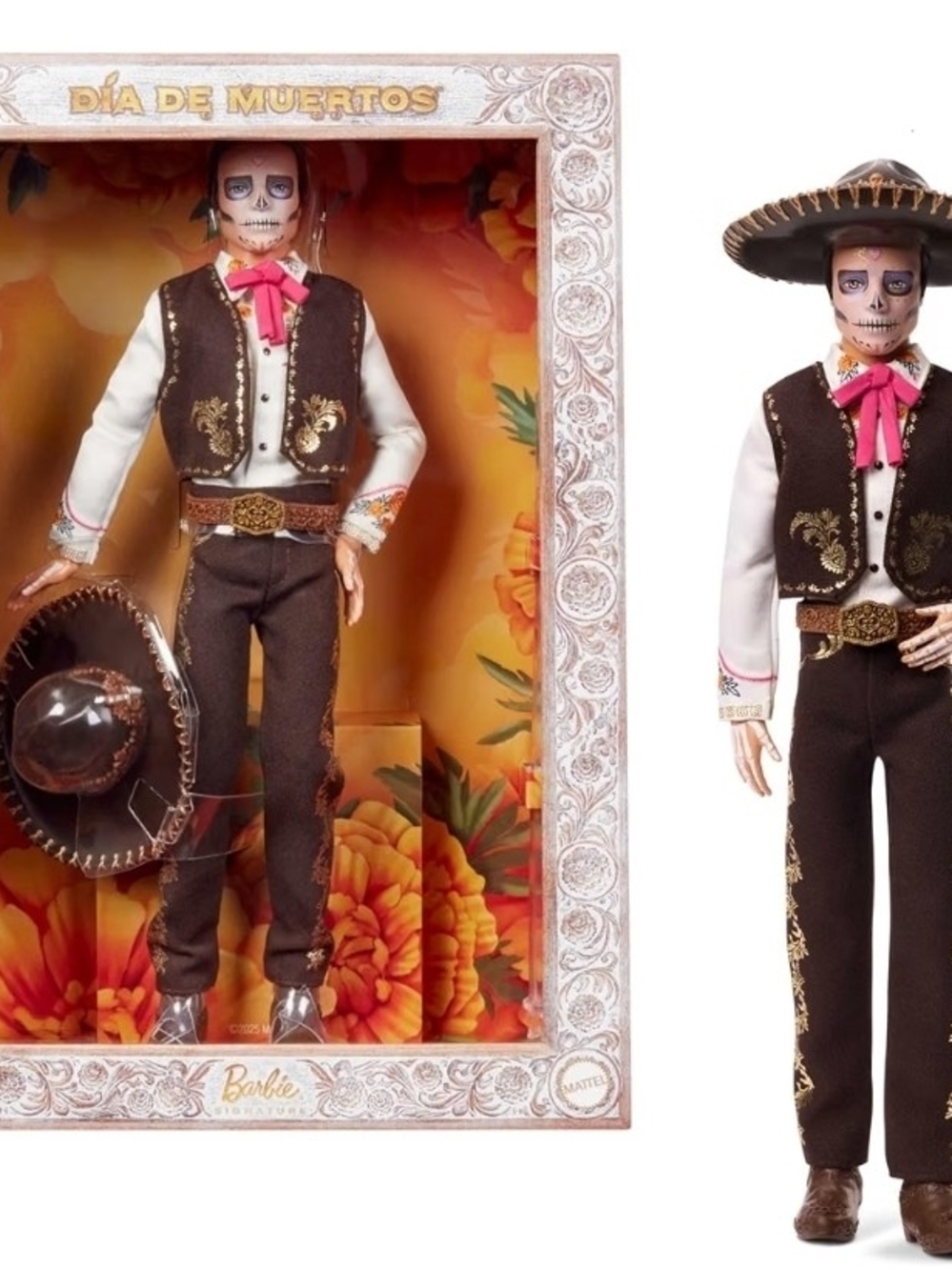 Barbie Día de Muertos Kids Costume - Brown Mariachi Outfit